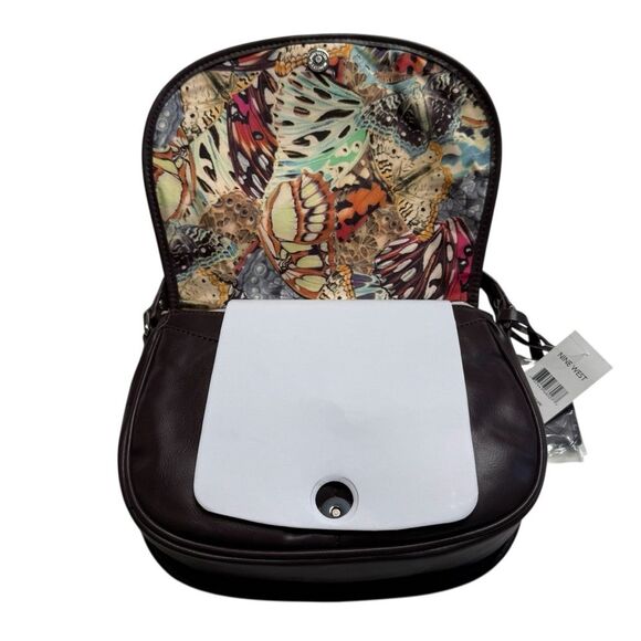 Nine West In The Loop Shoulder Crossbody Bag Dark Burgandy Butterfly New NWT - Picture 2 of 15